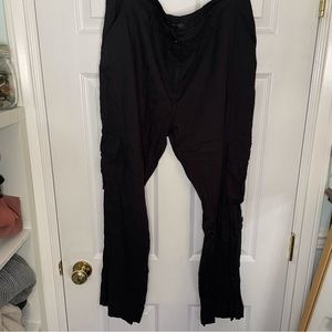 Katherine Barclay good preloved black linen pants 16